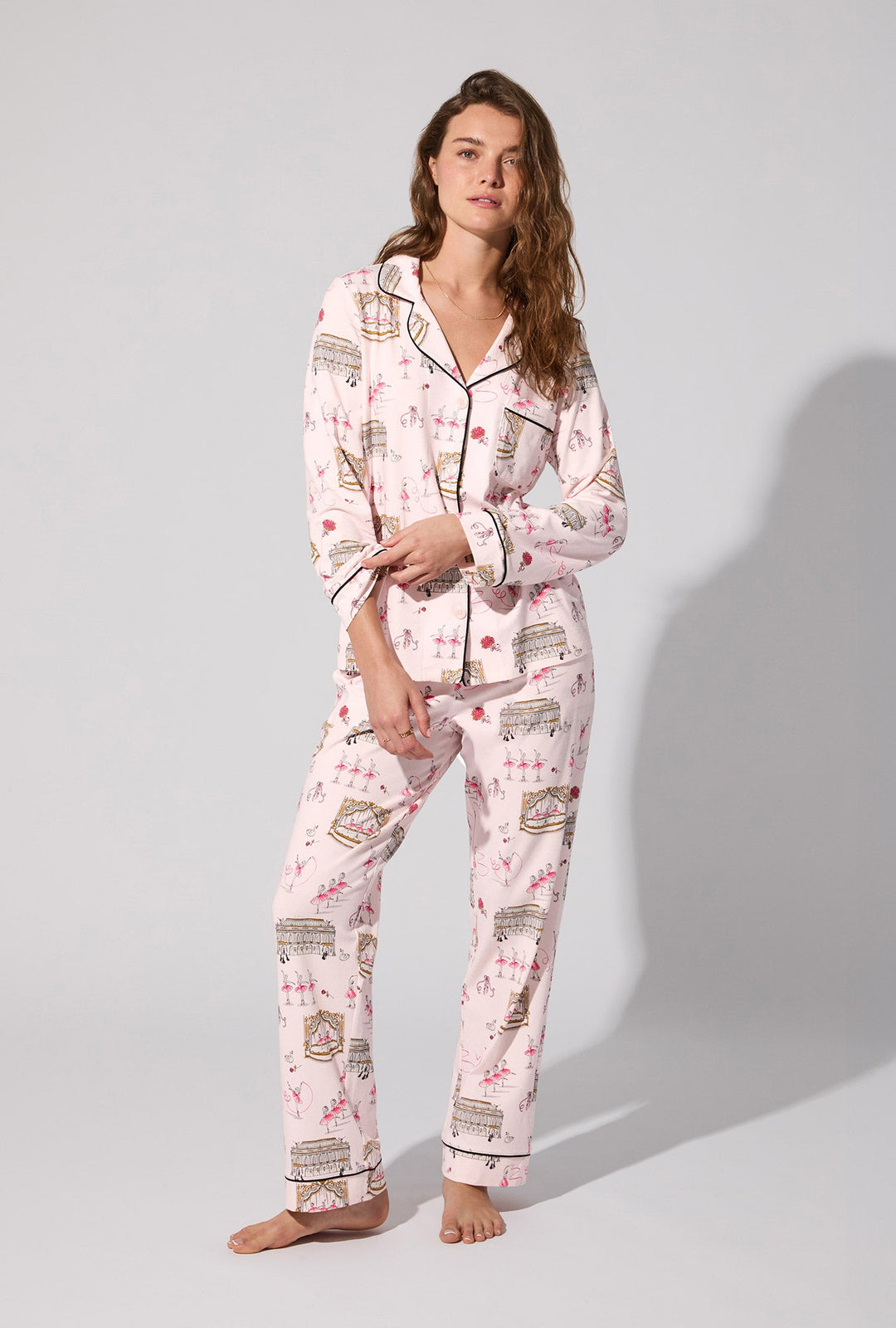 Swan Lake Long Sleeve Classic Stretch Jersey PJ Set