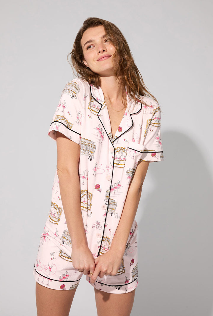 Swan Lake Short Sleeve Classic Shorty Stretch Jersey PJ Set