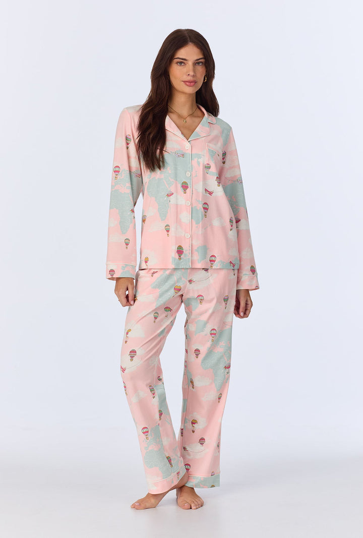Around The World Long Sleeve Classic Stretch Jersey PJ Set