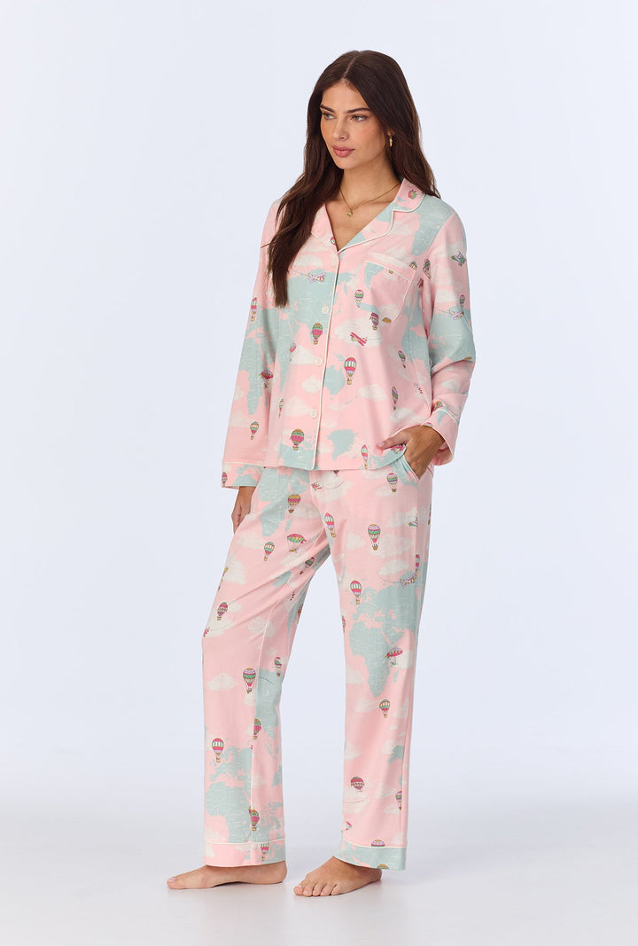 Around The World Long Sleeve Classic Stretch Jersey PJ Set