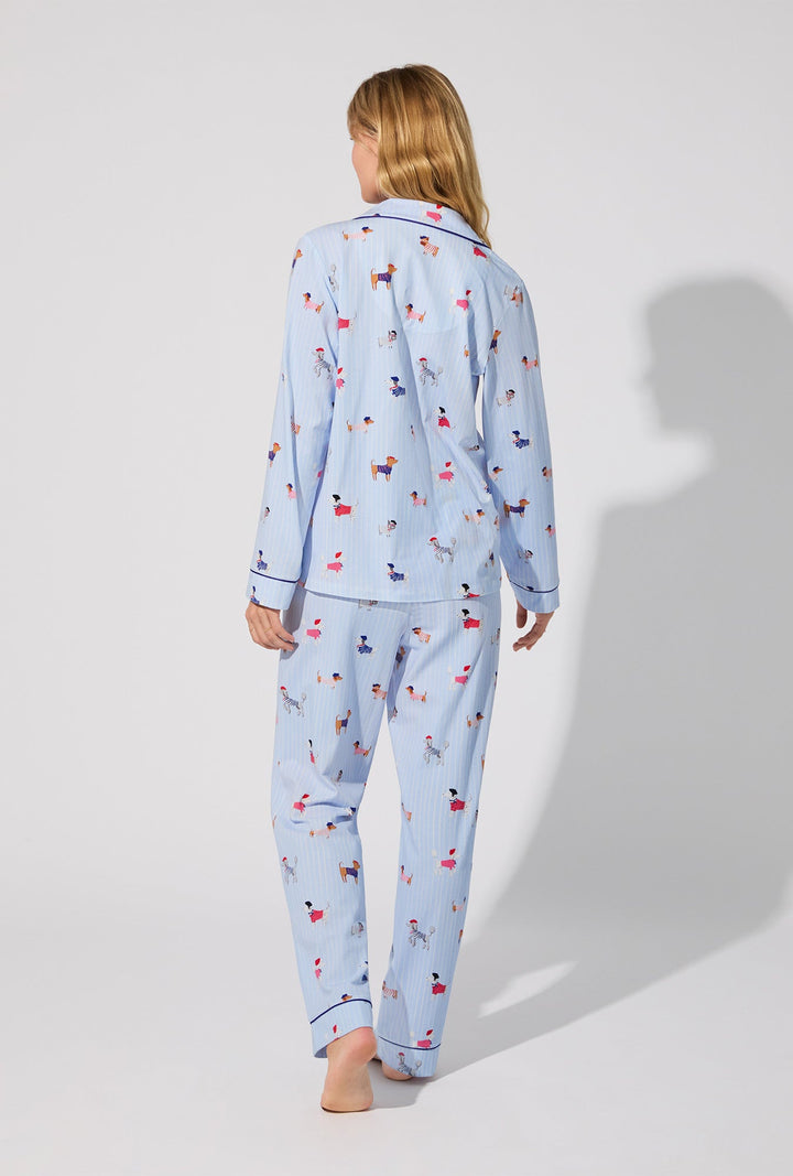 French Pups Long Sleeve Classic Stretch Jersey PJ Set