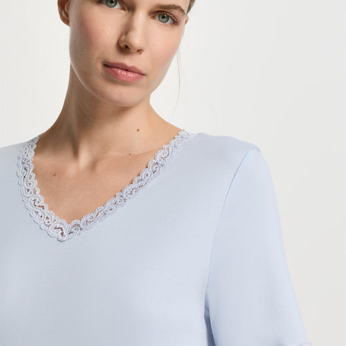 Hanro Lace Trim Cotton Nightgown