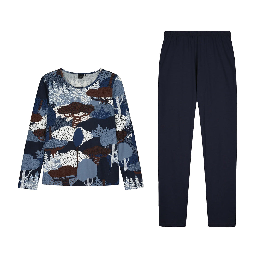Nanso  RUSKA Long-sleeved pajamas nature pattern - BLUE
