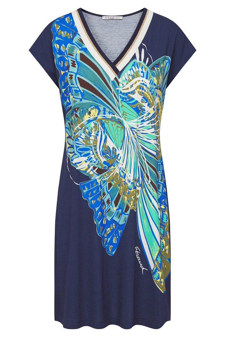Beach dress short sleeve with butterfly print