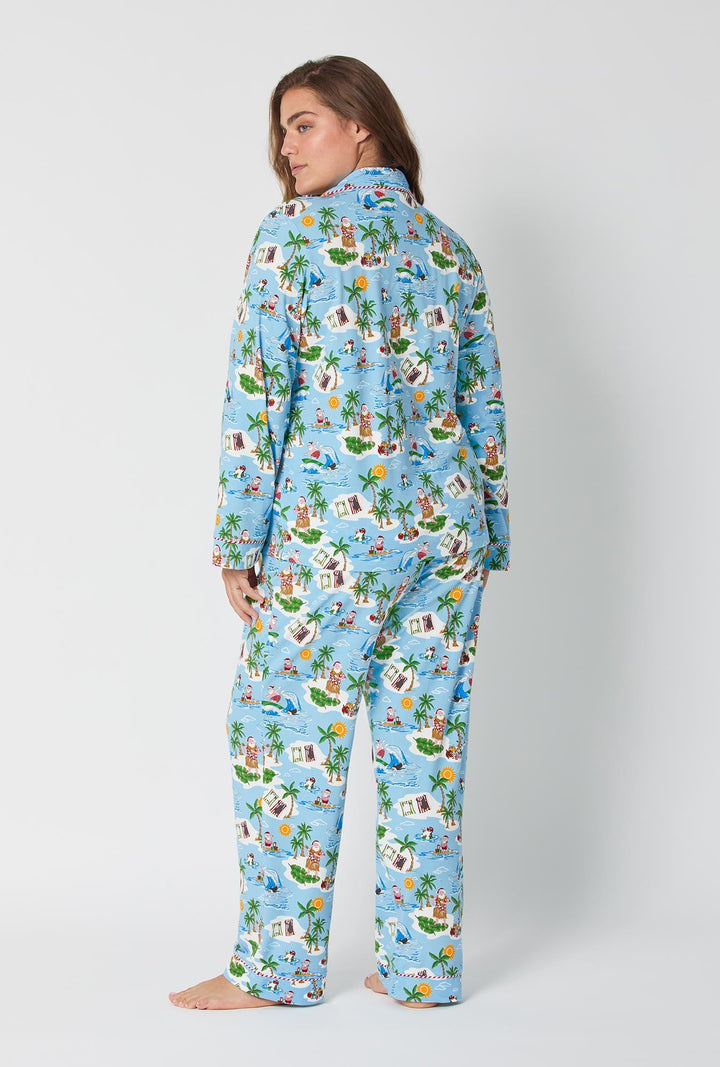 Surfin' Santa Long Sleeve Classic Stretch Jersey Pj Set