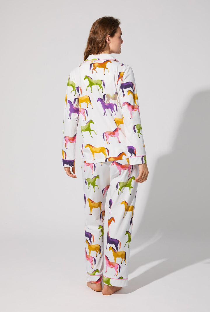 Equestrian Parade Long Sleeve Classic Stretch Jersey PJ Set