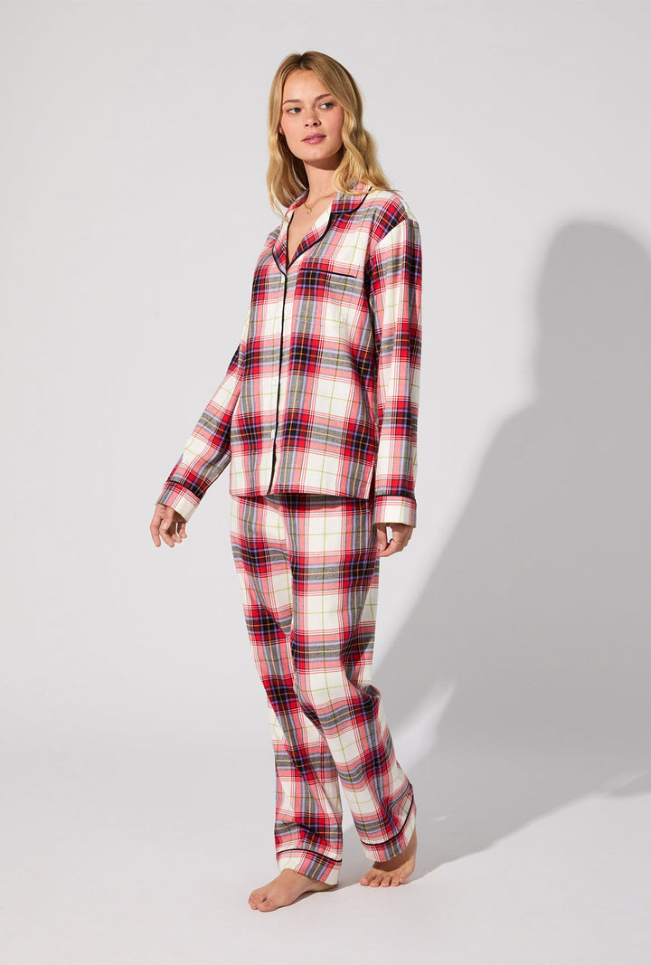 Equestrian Plaid Long Sleeve Classic Woven Portuguese Flannel PJ Set