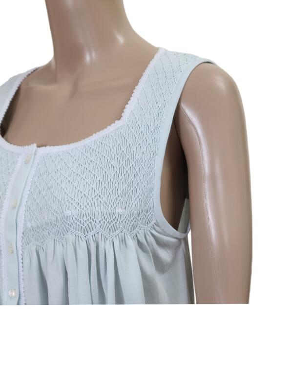 100% Pima cotton jersey nightgown with smocking