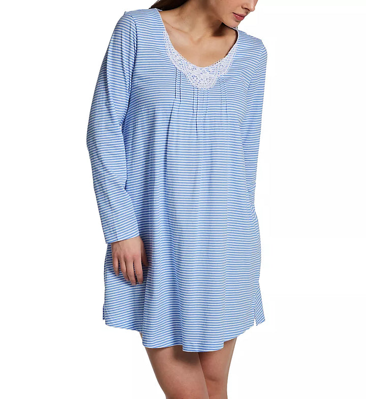100% Cotton Jersey 36 Inch Long Sleeve Gown Midnight Blooms