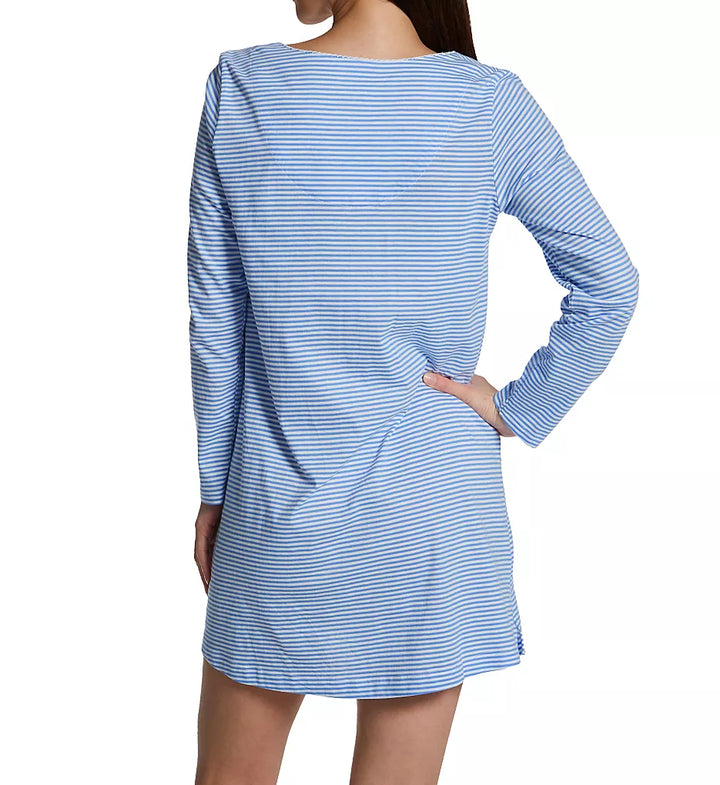 100% Cotton Jersey 36 Inch Long Sleeve Gown Midnight Blooms
