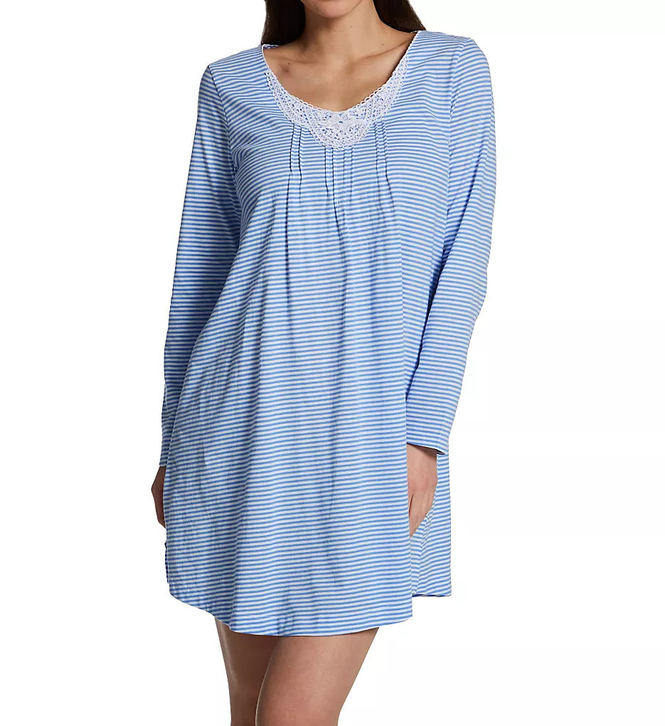 100% Cotton Jersey 36 Inch Long Sleeve Gown Midnight Blooms