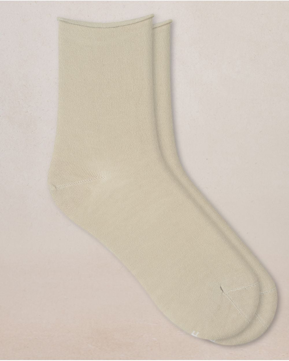 Short Velvety Cotton Socks with Rolled Edge