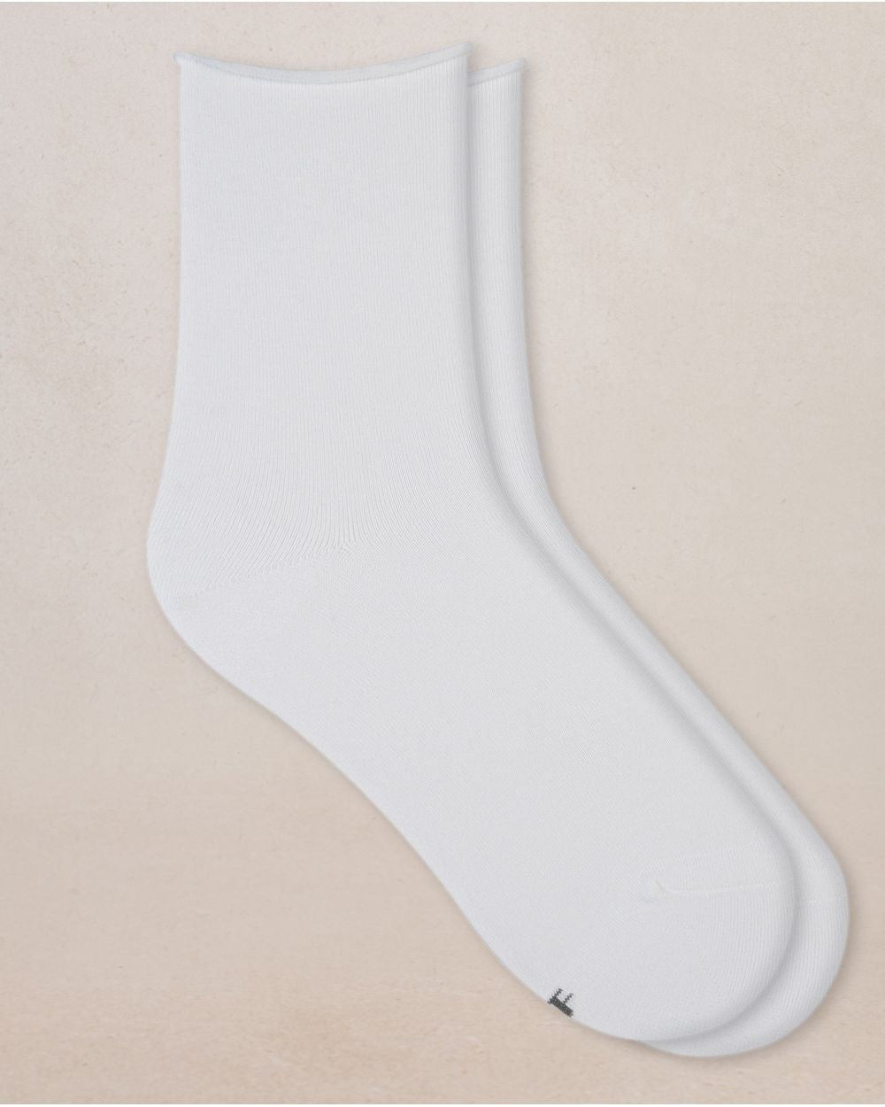 Short Velvety Cotton Socks with Rolled Edge