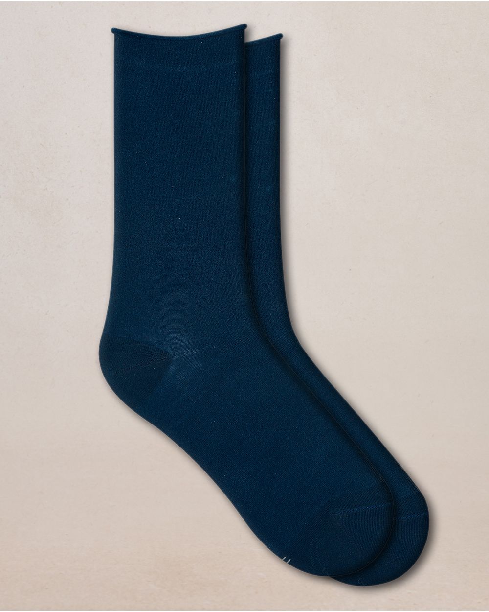 Velvety Cotton Rolled Edge Socks